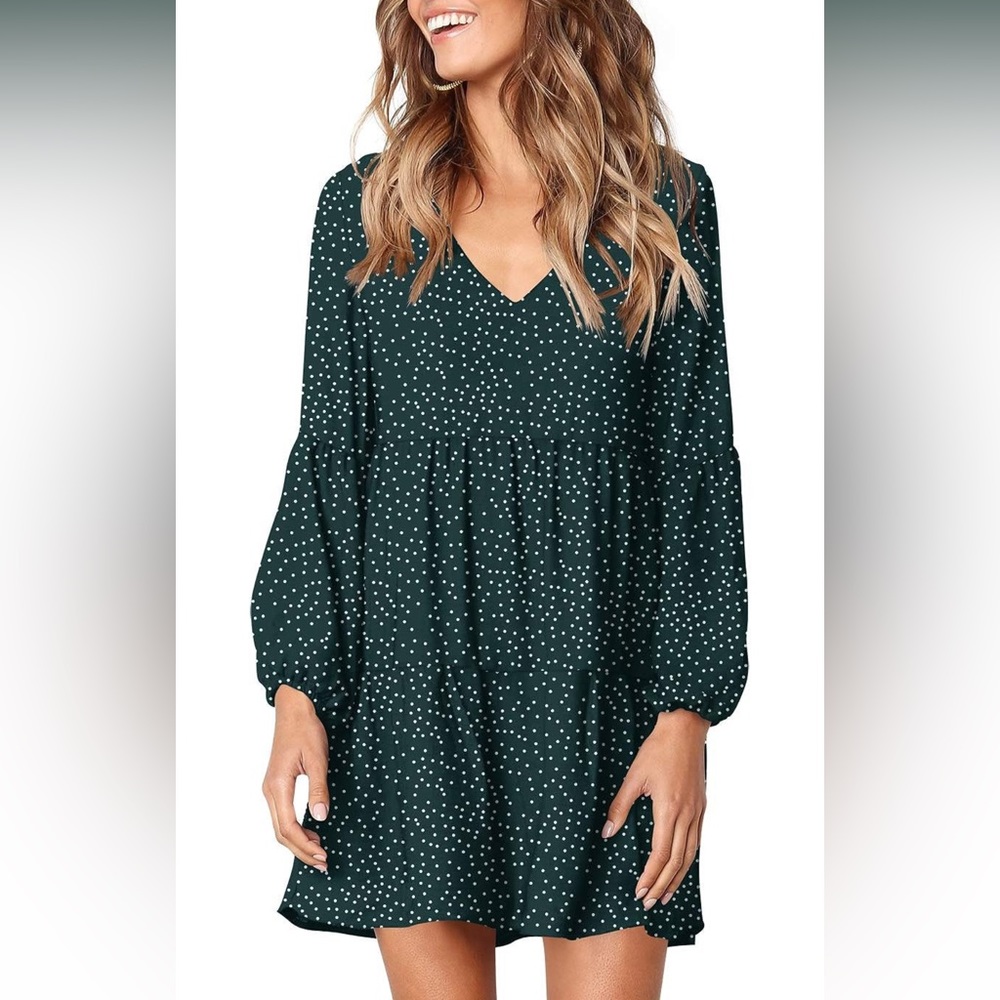 Amazon Women’s Polka Dot V Neck Long Sleeve Dress